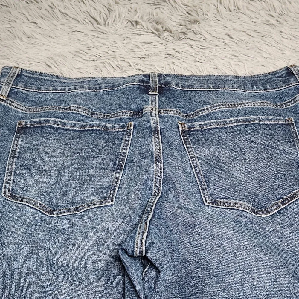 Terra & Sky Jeans Womens 18W Petite 18WP Blue Denim Straight Ankle Plus Stretch